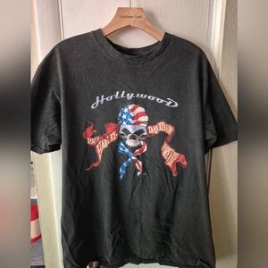 Harley-Davidson Black Tee with Patriotic Skull Graphic XL